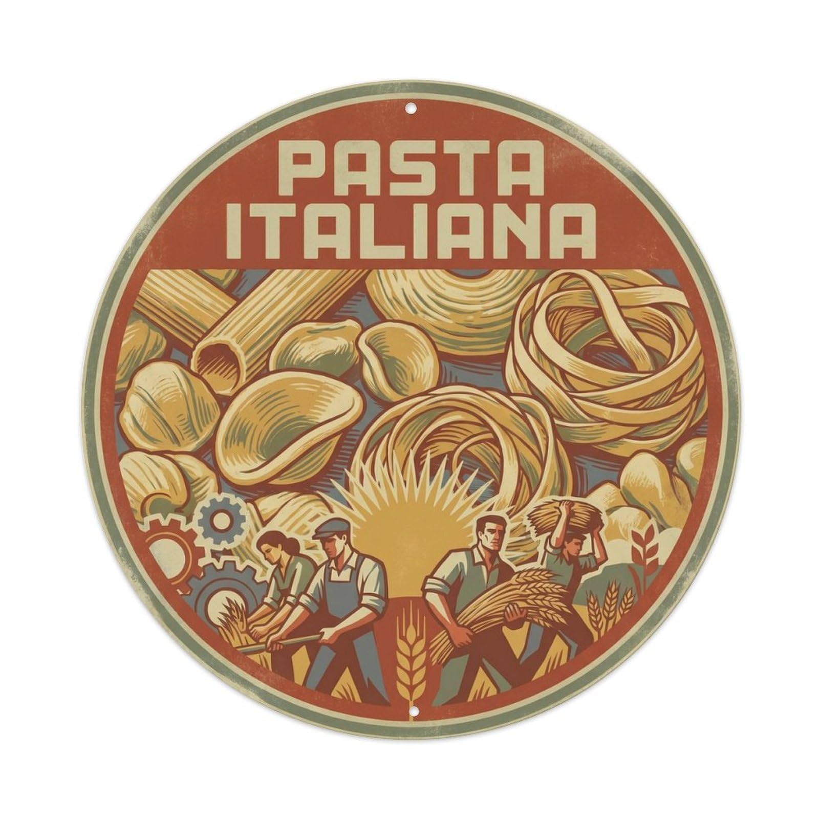 Pasta Street Food Silkscreen Italian Culture Metal Tin Sign