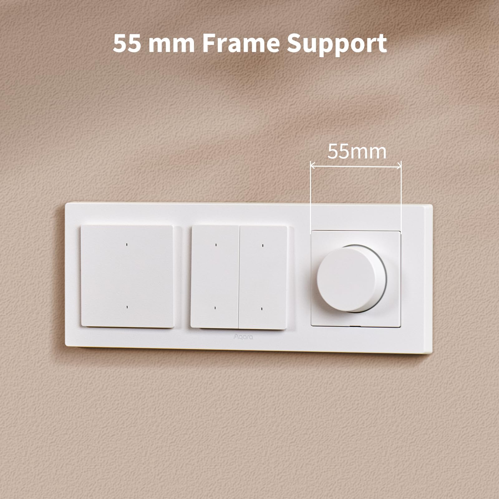 Aqara Dimmschalter H2 EU - Thread/Zigbee Protokoll, 2-in-1 Neutral, 1 Fach 1 Weg, 200 W, für Dimmbare LED/CFL/Glühlampen/Halogen/ELV-Lampen, Unterstützt Apple Home, Alexa, Google Home, Matter (Weiß)