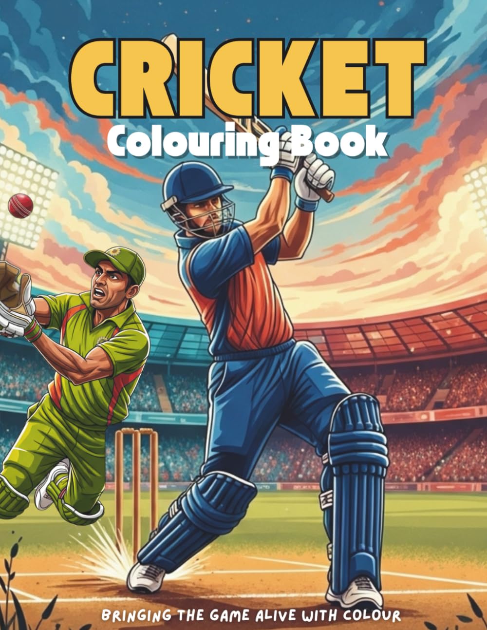 Cricket Colouring Book: Action Packed Scenes for Kids and Young Fans