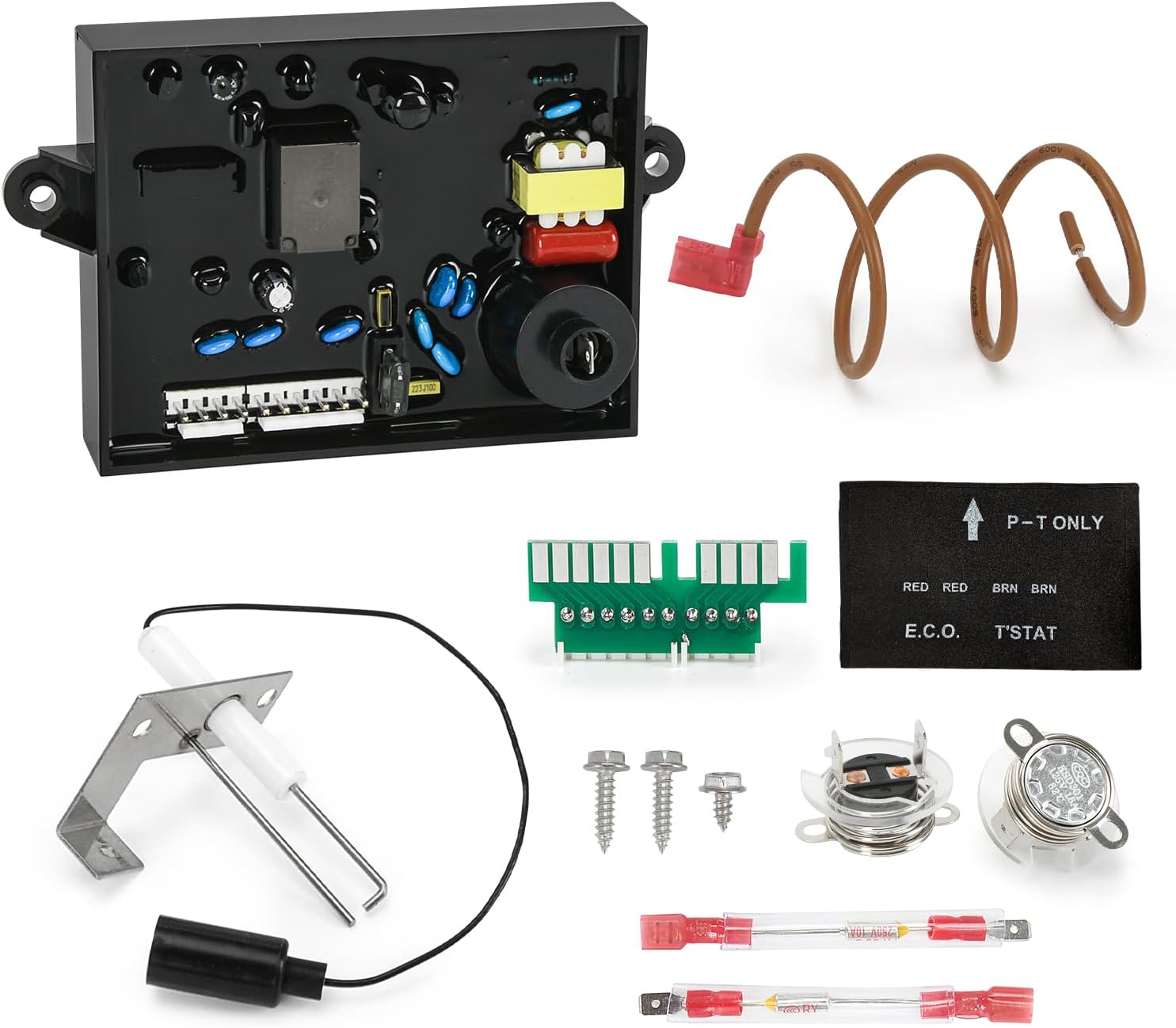 3 in 1 91365 RV Water Heater Control Circuit Board with Fuse,91447 Thermal Cut Off & ECO Thermostat Kit, 93868 Spark Sensor Igniter Electrode Compatible with Atwood Dometic