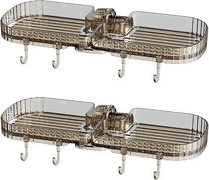 Faucet Sponge Drainer,Drainer Rack,Kitchen Shelf,Sink Storage Basket,with Holders for Cleaning Sponges and Cloths