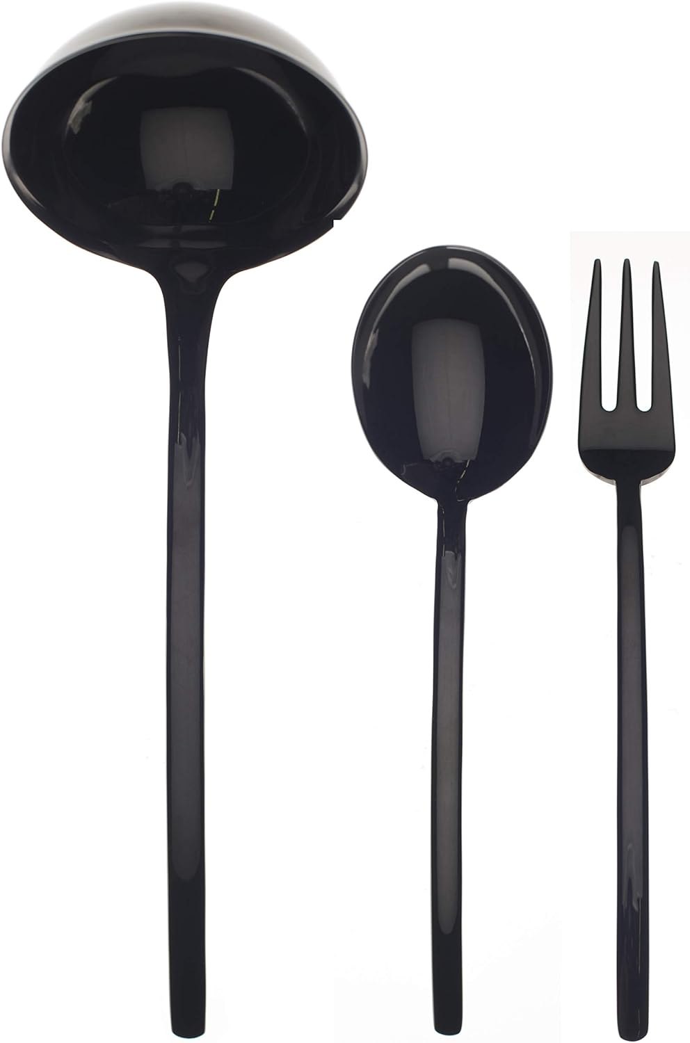 Mepra Due Oro Nero 3 Pcs Serving Set – Metallic Tableware, Dishwasher Safe Cutlery