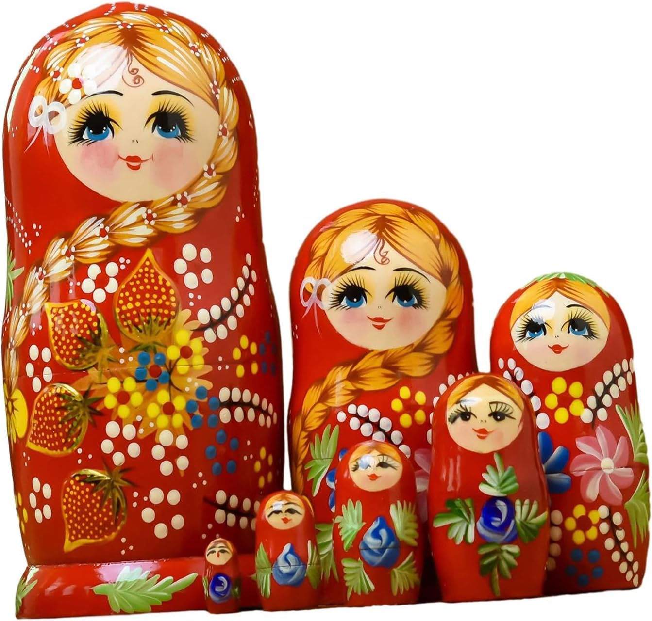 Amagogo 7 Pieces Nesting Doll Stackable Nesting Wishing Dolls Wood Stacking Nested Set for Children Kids Holiday Easter New Year 20cm