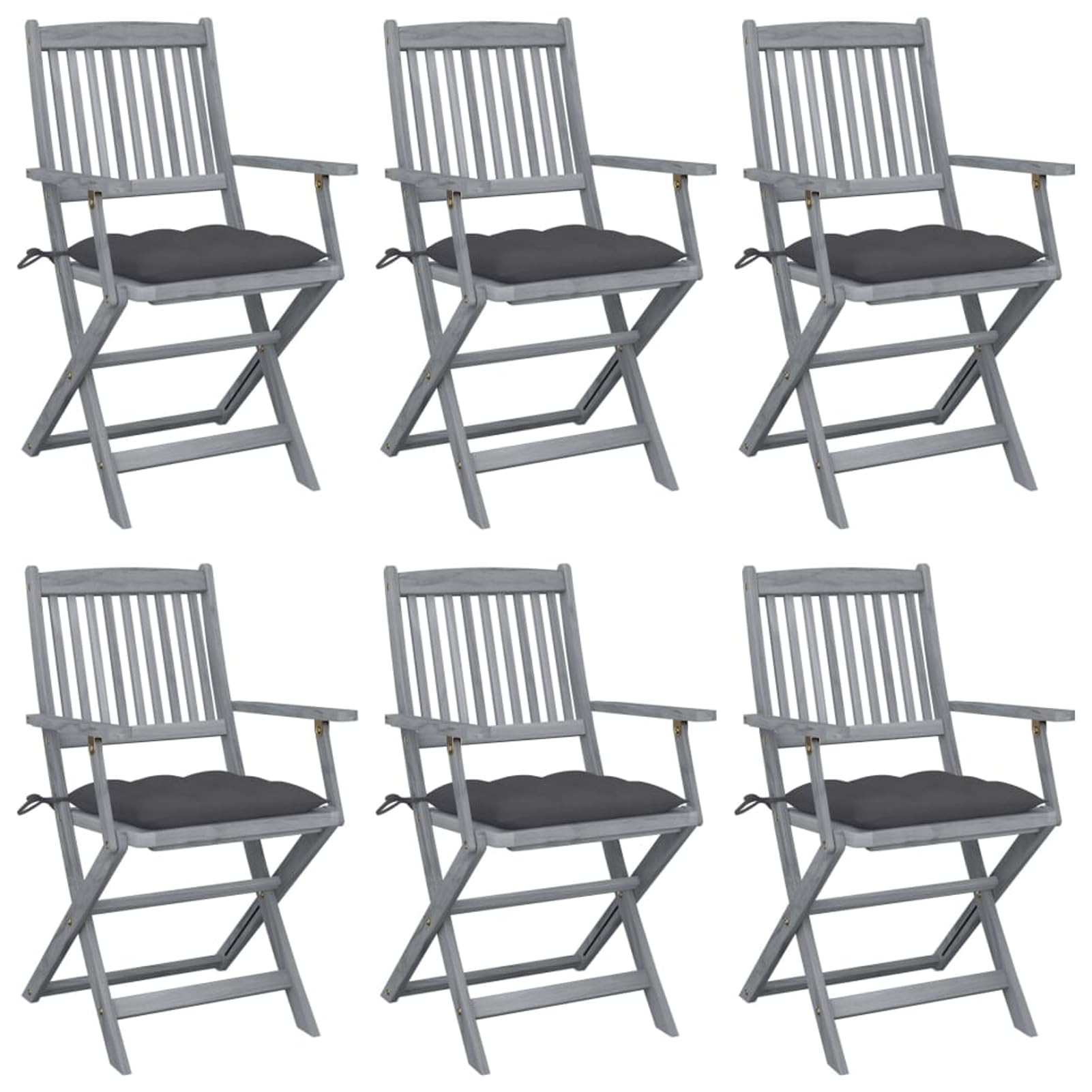 Chaises de jardin pliantes en acacia et coussins pour vos repas sur le patio