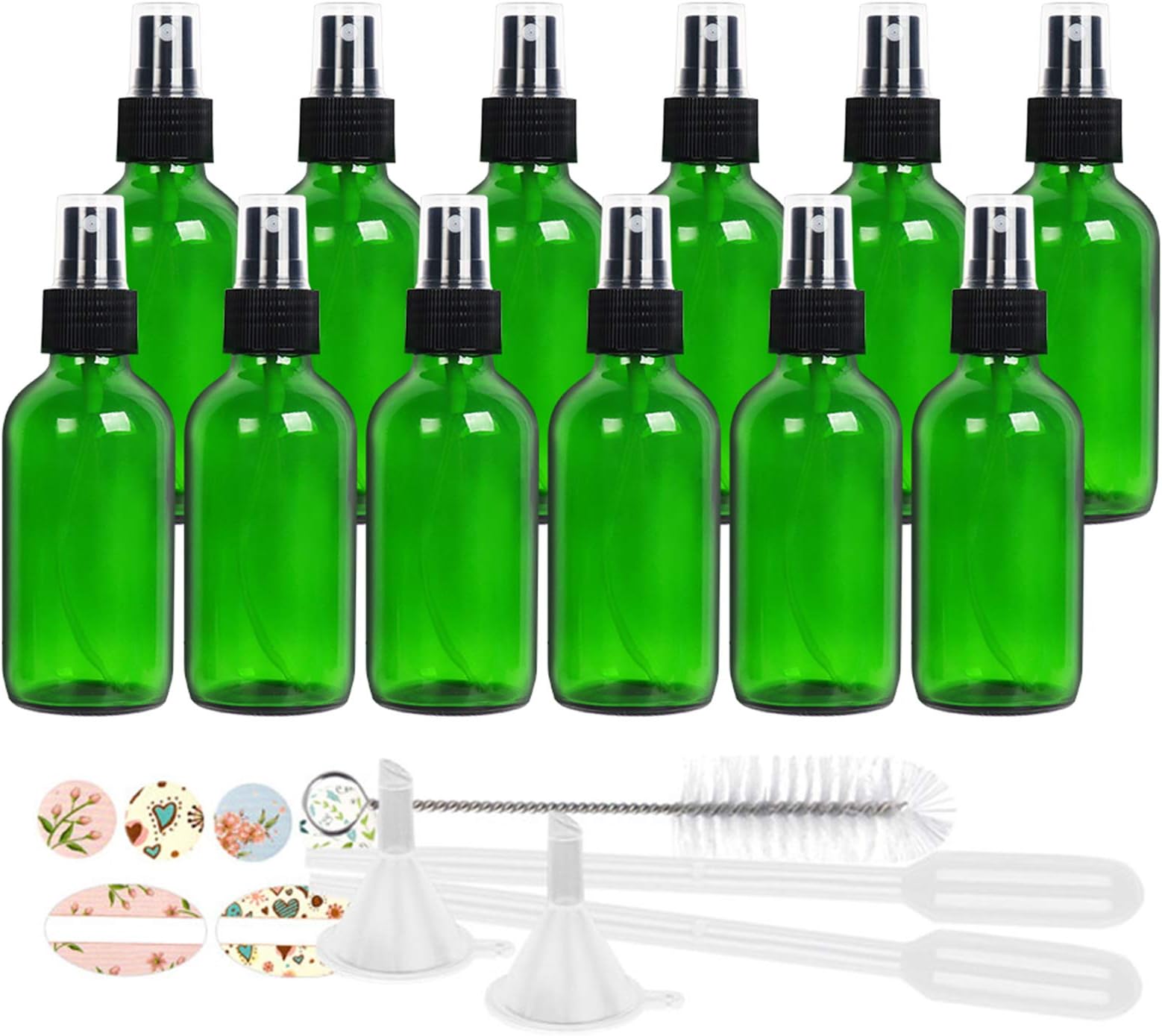 CycleMore 120ml 16Pcs 4oz Amber Glass Spray Bottles with