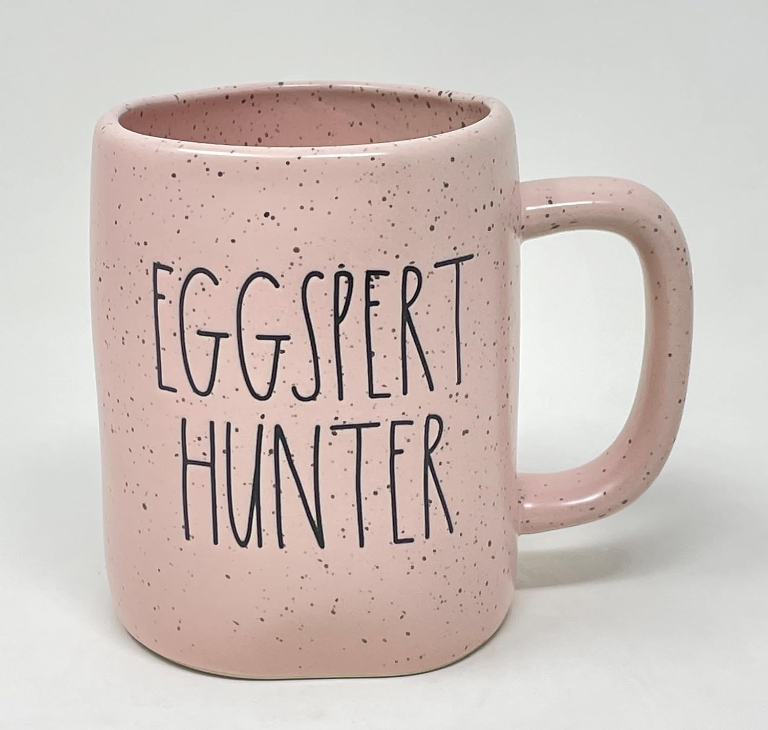 Rae Dunn EGGSPERT HUNTER Speckled Mug NEW PINK Easter - 16 oz - Dishwasher and Microwave safe