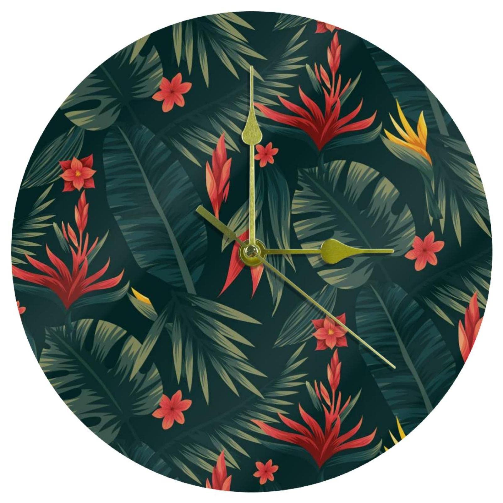 Horloge murale silencieuse fleur quartz 24cm acrylique sans tic-tac