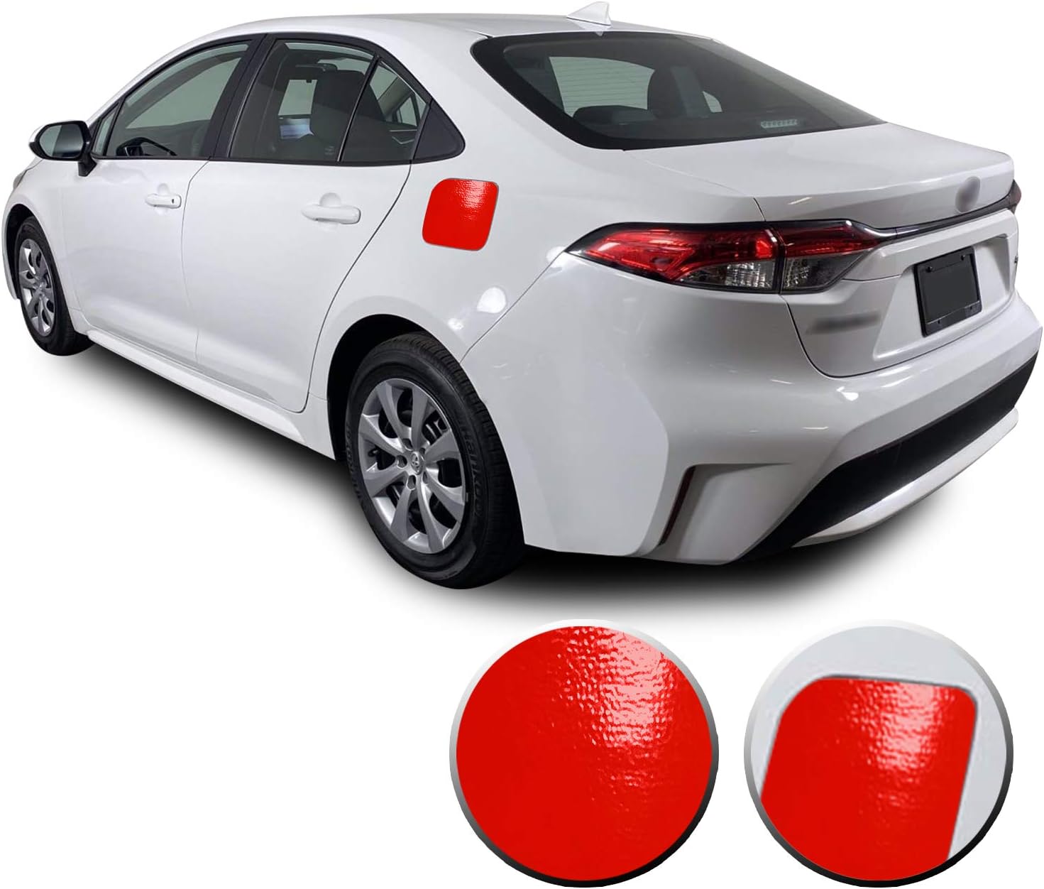 Gas Fuel Door Graphic Overlay Pre Cut Vinyl Decal Compatible with Toyota Corolla 2019 2020 2021 - Gloss Black