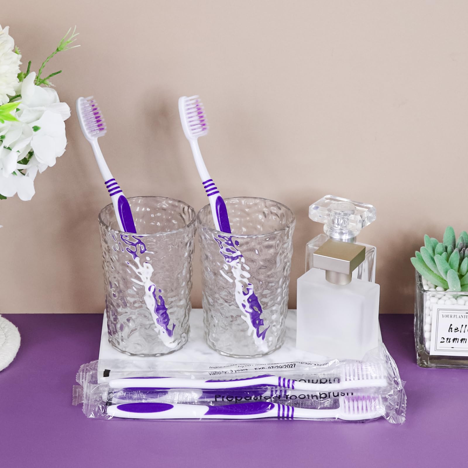 100 cepillos de dientes desechables prepegados, envueltos individualmente, cepillos de dientes prepegados, cerdas suaves, cepillo de dientes de viaje, envuelto de un solo uso para hotel, camping,