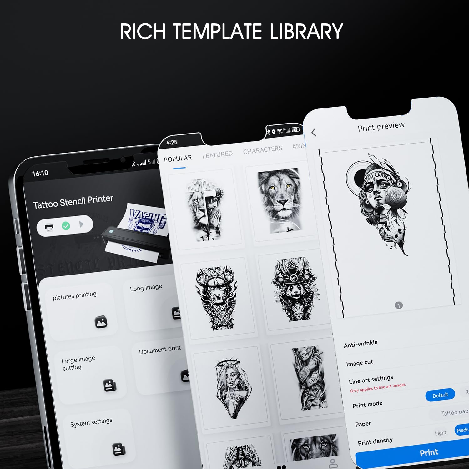Stampante Stencil Tattoo Bluetooth MP-8038 Stampante Termica Tattoo 2600mAh | LIUMATE Stampante per Tatuaggi con 10 Fogli di Carta per Tatuaggi, Compatibile con Smartphone Tablet e PC per Artisti