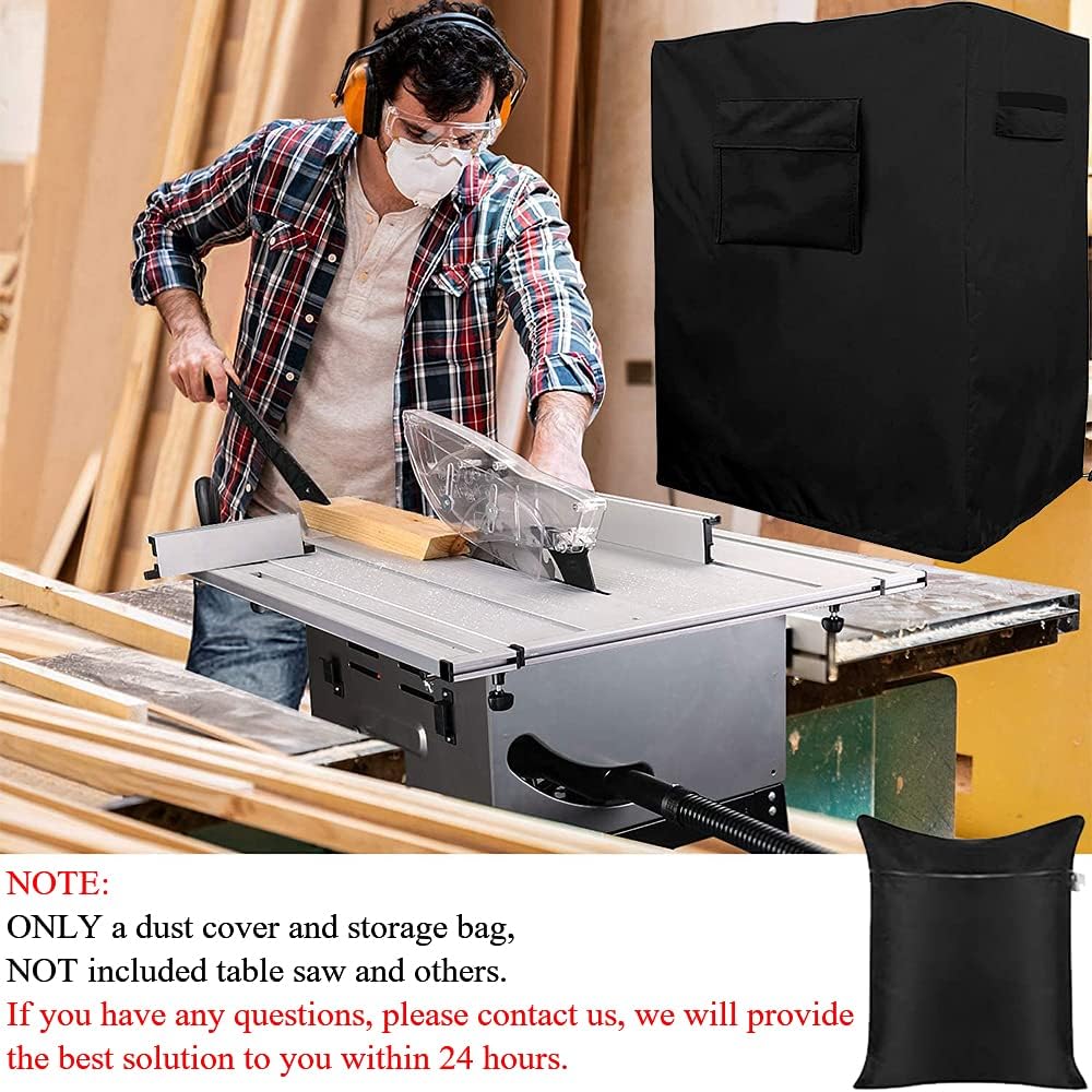 Table Saw Cover 420D Oxford Waterproof Dustproof Protection Patio Indoor Outdoor Stand Table Saw Dust Covers with Storage Bag (L: 35x27x46in/ 89x69x117cm)