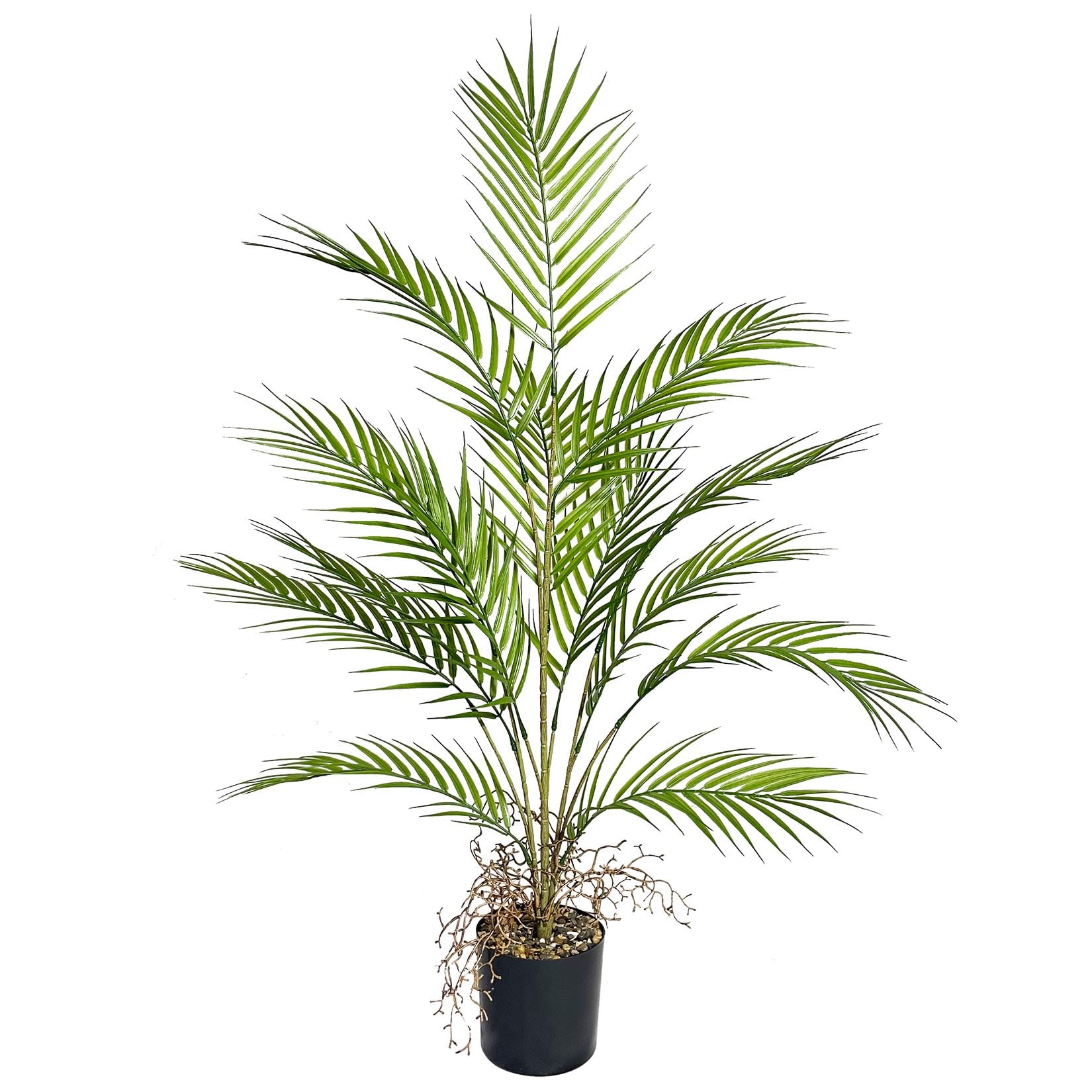 Zelihrdu 3FT Large Artificial Plants in Pot Fake Palm Tree with Black Tall Planter, Faux Tropical Areca Floor Plant, Silk Plant for Home Office Green