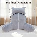 Reading Pillow for Bed Sitting, 31" Extra Large Backrest Pillow | Adjustable Neck Roll with Grey Adult Back Pillow for Sitting Up in Bed or Couch, Reading, Watching TV, Gaming and Relaxing