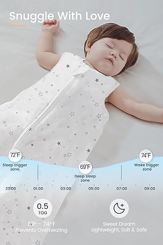 Miniatura 3 de TotAha Saco de dormir para niños pequeños 2T-4T, manta suave y portátil, saco de dormir ligero de 0.5 TOG o peso medio 1.0 TOG