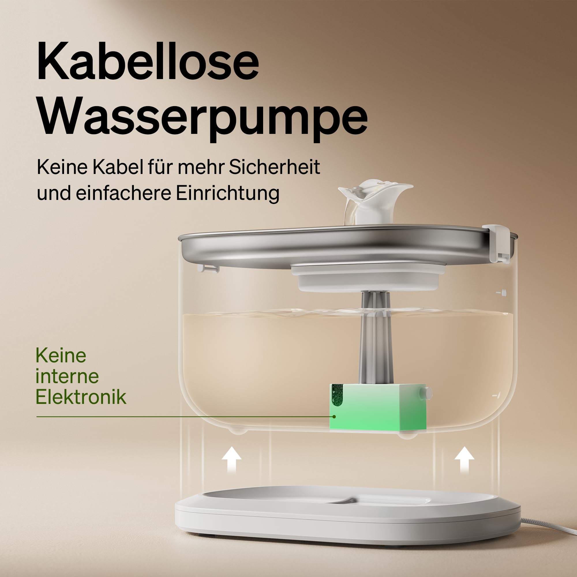PETLIBRO Katzenbrunnen, Trinkbrunnen für Katze mit kabelloser Pumpe, 2.5L Dockstream Katzenbrunnen Edelstahl, 23dB ultraleise, 2 Trinkmodi, Einfache Reinigung, BPA-Frei Katzen Trinkbrunnen