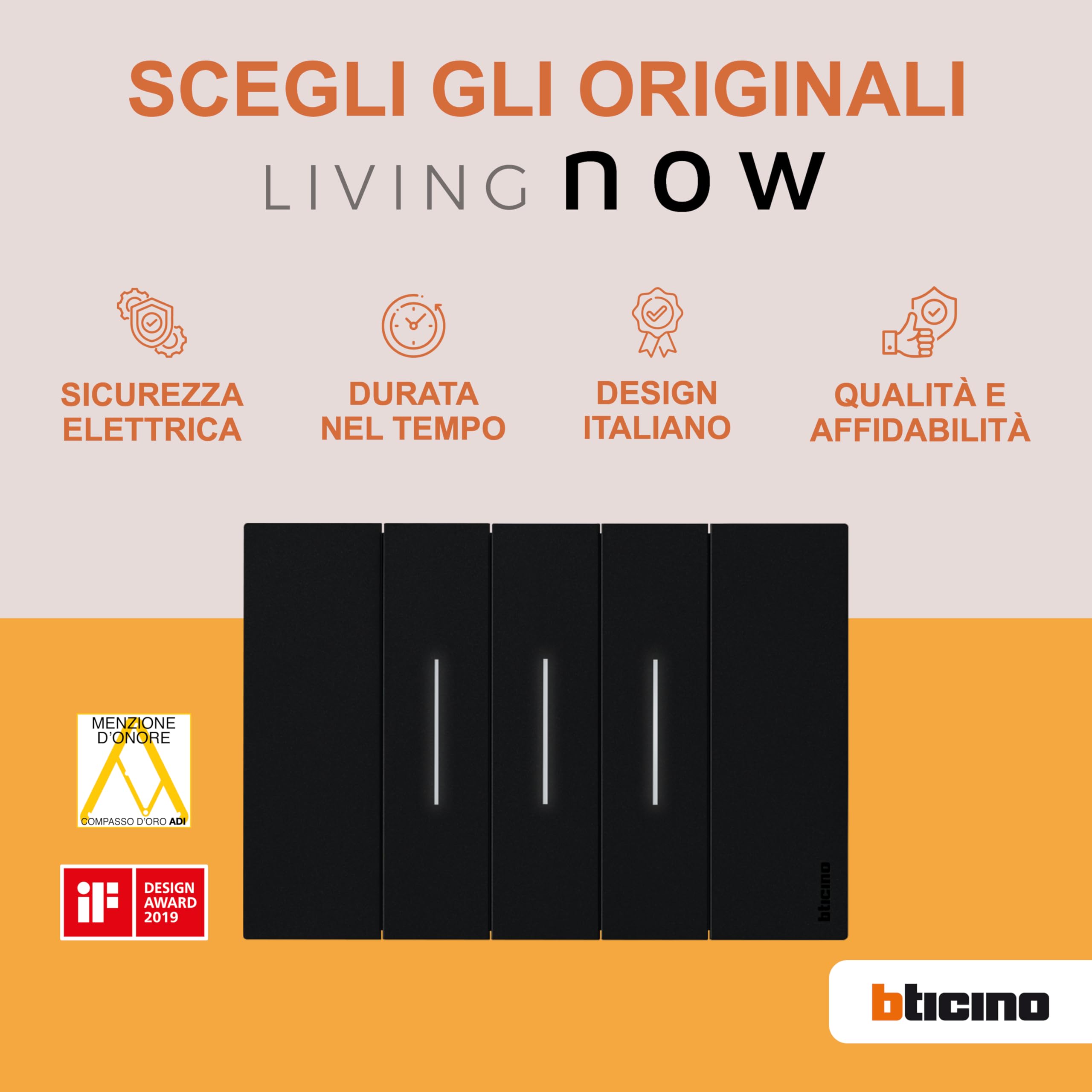 Bticino K4500C Gateway per il Controllo di Luci, Tapparelle, Apparecchi Elettronici collegati a Prese Connesse con l'App HOME+CONTROL o con la voce, Comando Entra&Esci Living Now incluso, 2 Moduli