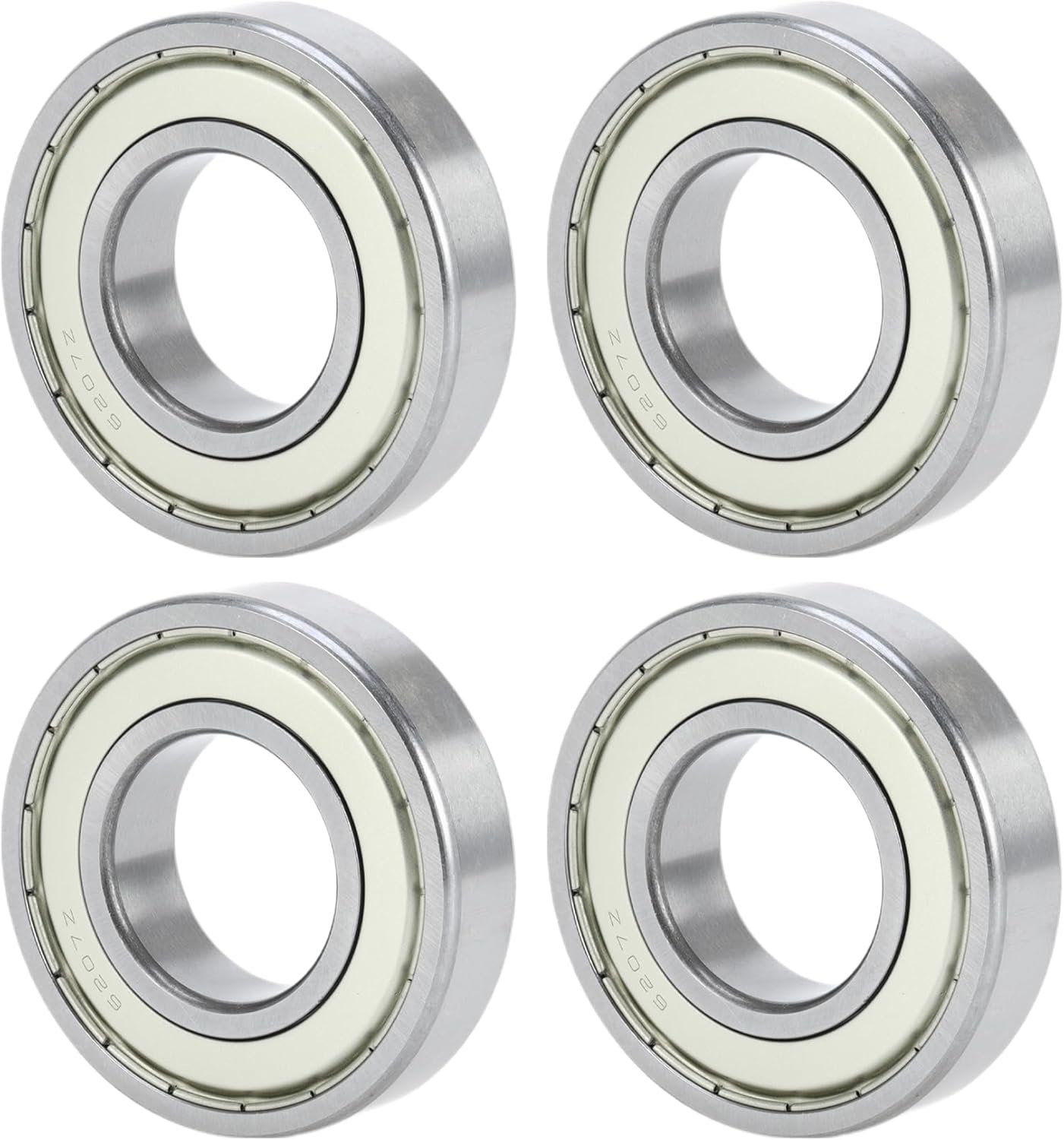 ACROPIX 6207ZZ Deep Groove Ball Bearings P6 35x72x17mm Lubricated Bearings Double Metal Seal Silver Tone Scooter Skateboard Wheel - Pack of 4
