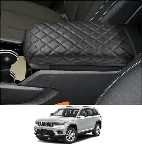 Miniatura 8 de CDEFG - Funda para reposabrazos central de coche para Grand Cherokee 2011-2020 2021 soporte de almohadillas de apoyabrazos resistencia a los