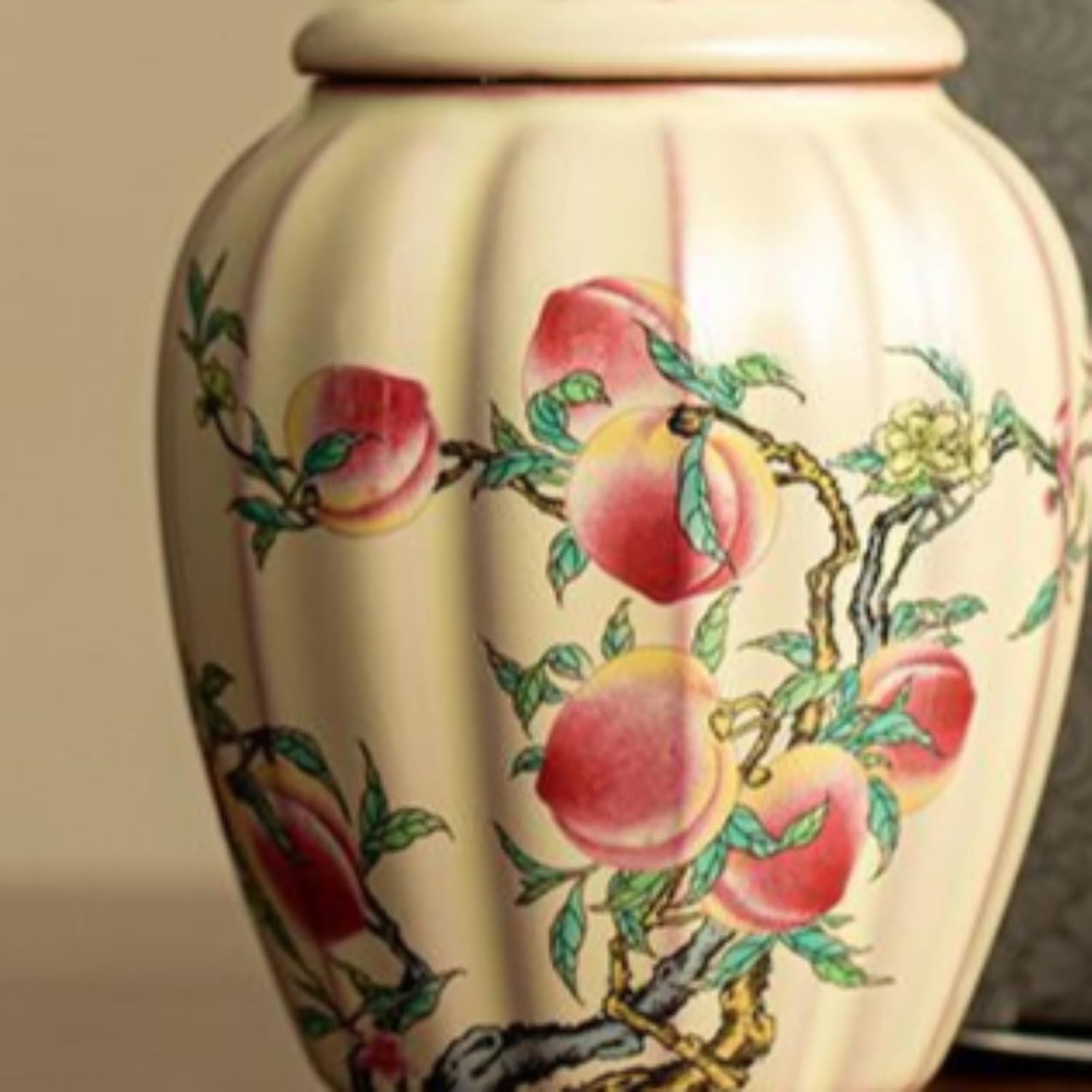 Ceramics Handmade Tea Canister, 360ml 12.2oz, Household Airtight Container Storing Tea Cans