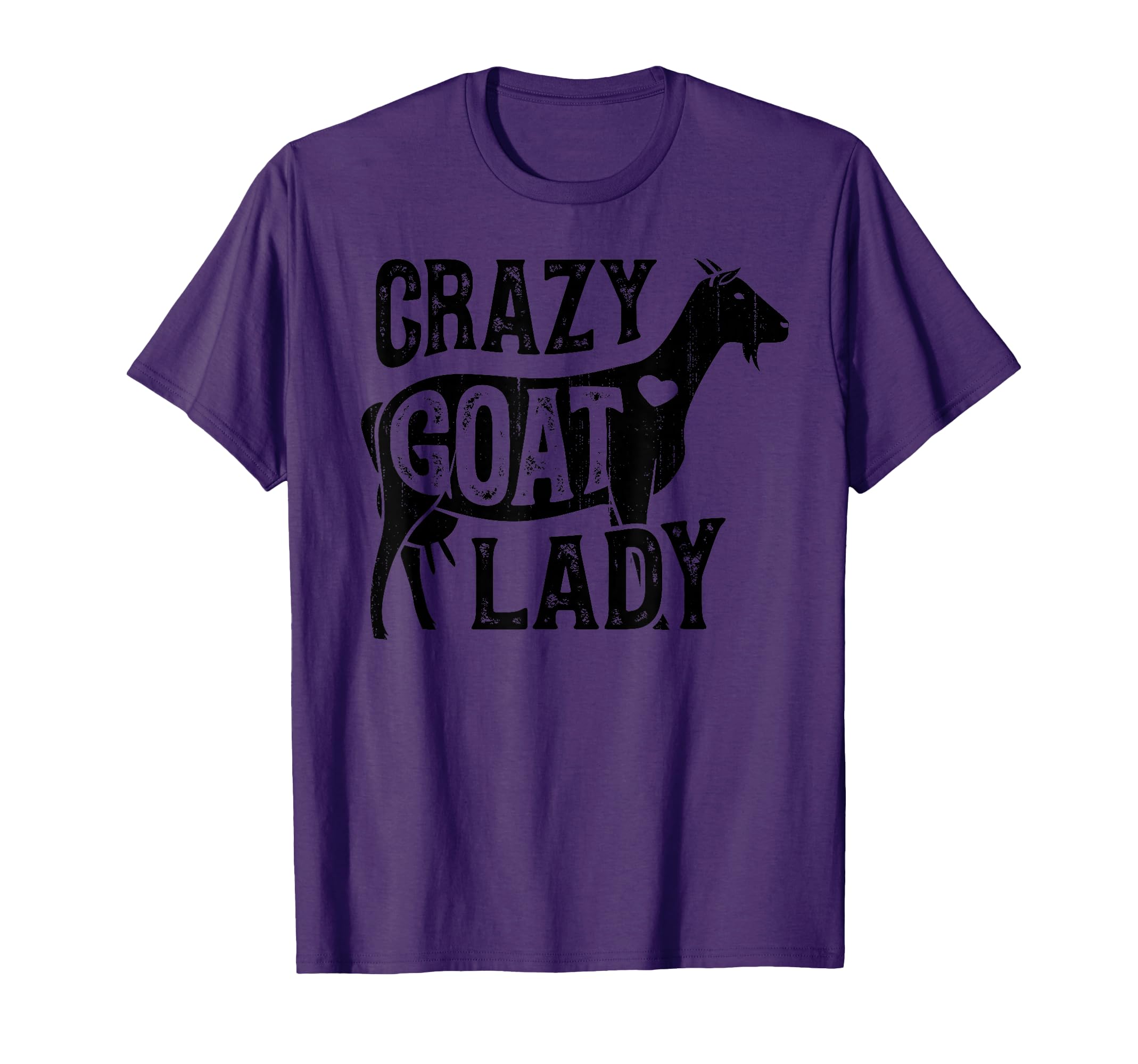 Crazy Goat Lady Girls Women Farmer Farm Animal Lover Vintage T-Shirt