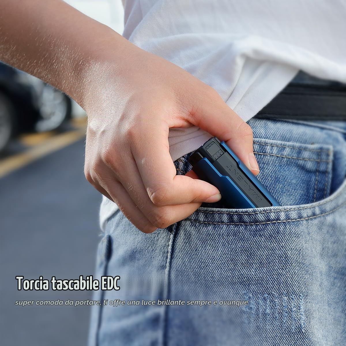 IMALENT LD70 Torcia EDC Torcia Tattica Ricarica magnetica e usb,4000lm,203M, 5 Modalità, Impermbile IP68, display OLED, per Campeggio, Escursionismo, Emergenze (Blu notte)
