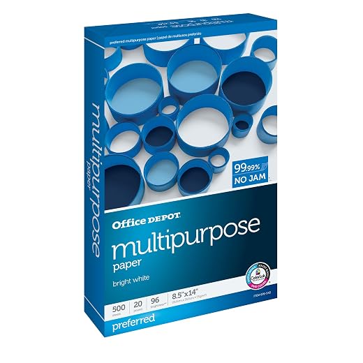 Office Depot® Multi-Use Printer & Copy Paper, 1 Ream, White, Legal (8.5" x 14"), 500 Sheets Per Ream, 20 Lb, 96 Brightness