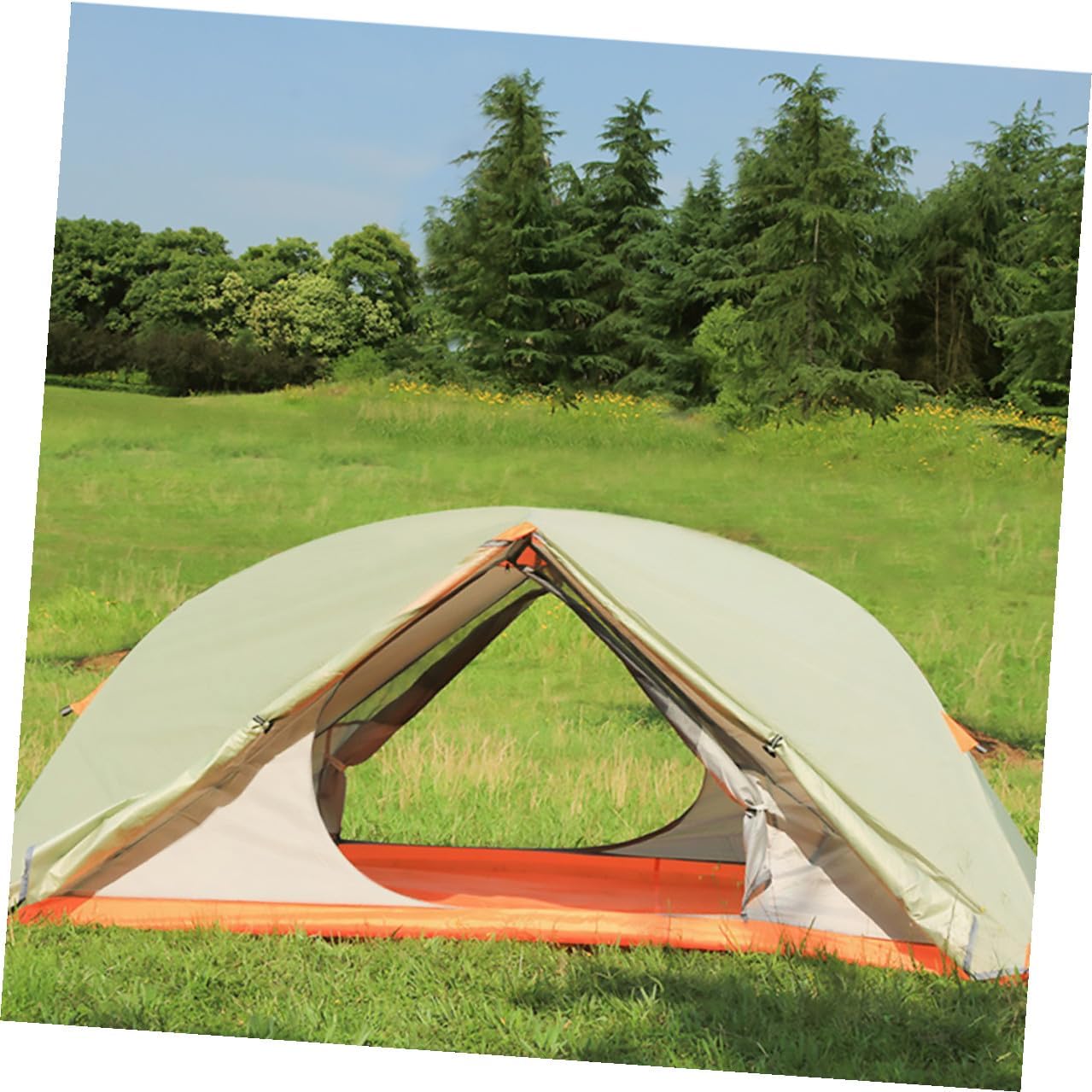 Double-Layer Double Tent Waterproof Shelter with Aluminum Poles Windproof Outdoor Camping Tent for Two People for Hiking and Backpacking