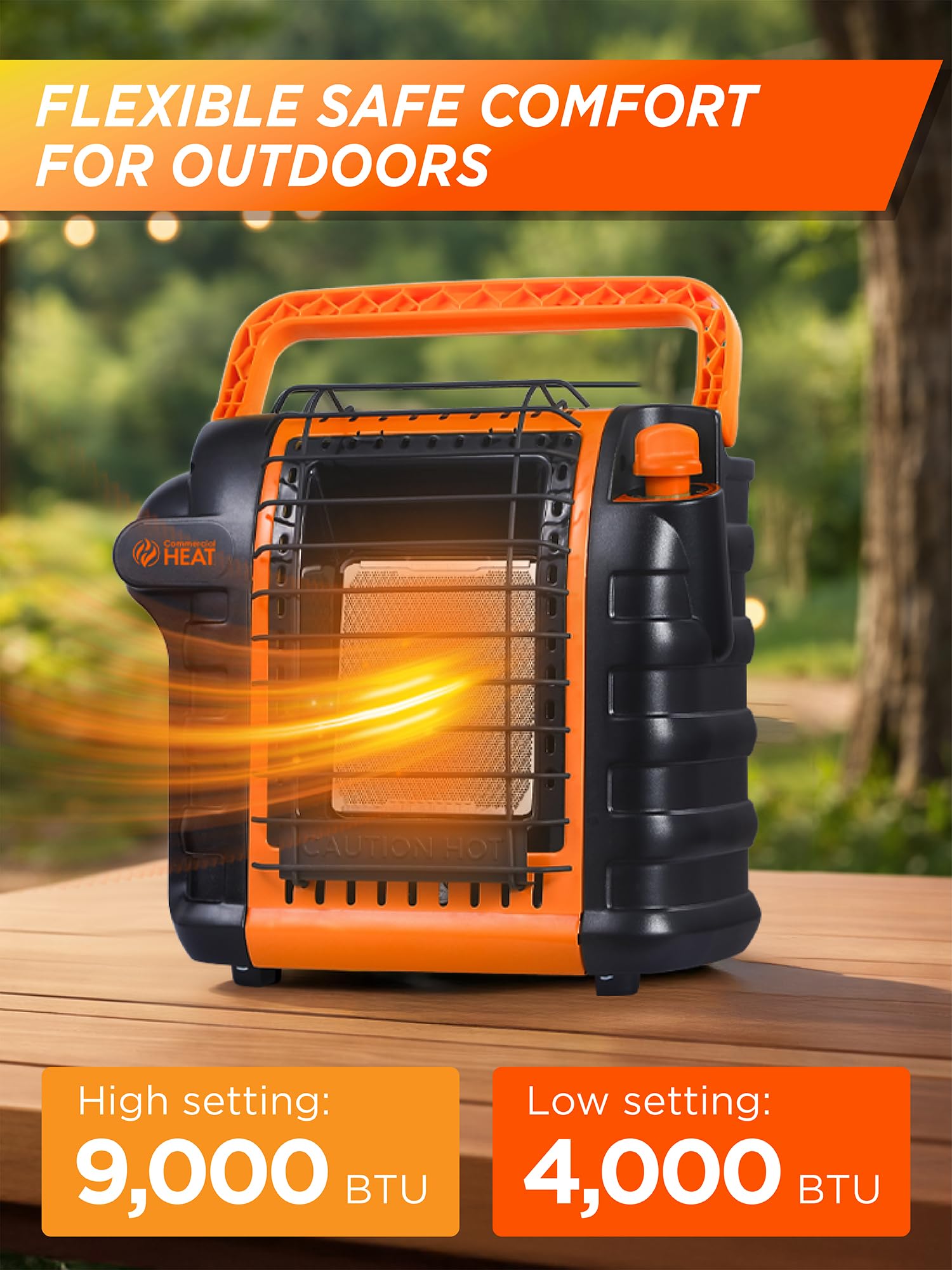 9000 BTU Portable Propane Heater - Keep Warm Outdoors -2
