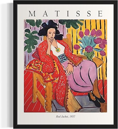Póster impreso de Matisse de la chaqueta roja, exposición artística de pared de Henri Matisse para decoración de pared, decoración de dormitorio,