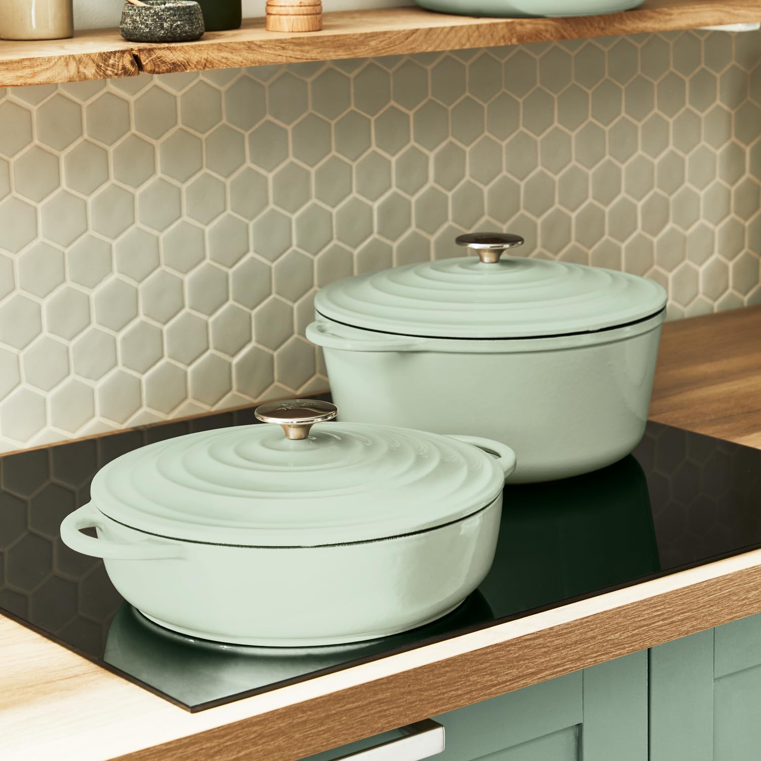 Tefal E25804 LOV Kochtopf 25 cm | wiedergewonnenes Gusseisen | optimale Wärmespeicherung | für alle Herdarten | induktionsgeeignet | backofengeeignet bis 250°C | spülmaschinenfest