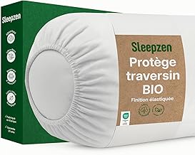 SLEEPZEN Bolster Protector 140 cm – 100% Organic Cotton Fleece – Absorbent Bolster Cover – Breathable Silent Hypoallergenic Protection – Oeko-Tex – Made in Portugal