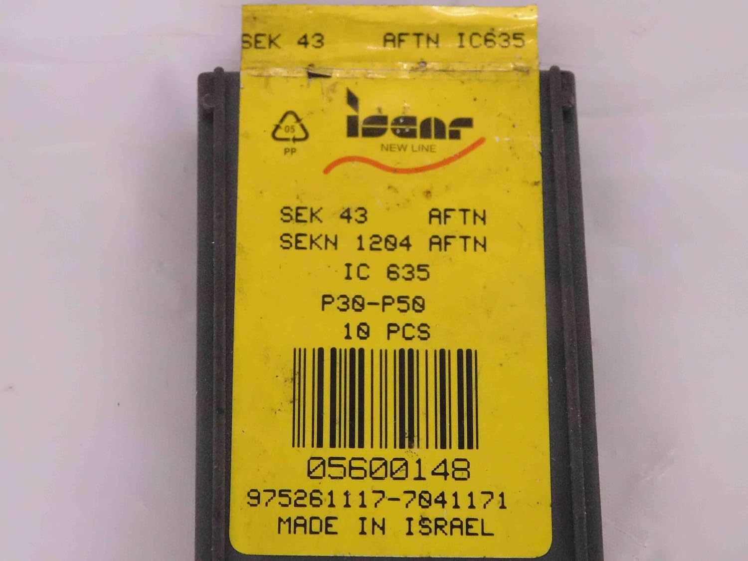 5pcs New ISCAR SEK 43AFTN IC 635 TiN Carbide MILLING Inserts SEKN 1204 AFTN - MW1694CM4