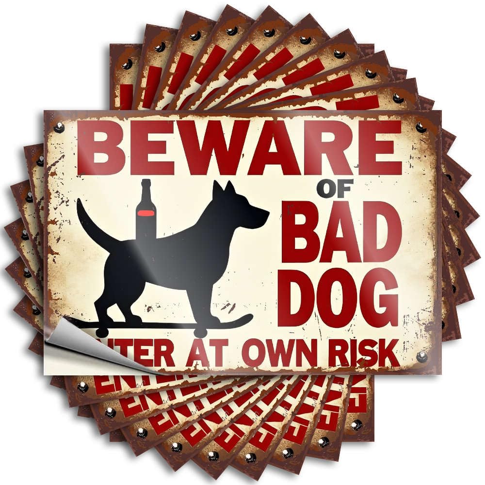 Bumper High, Halloween Laptop Beware of Bad Dog | Funny Bathroom Decor(6X9CM)