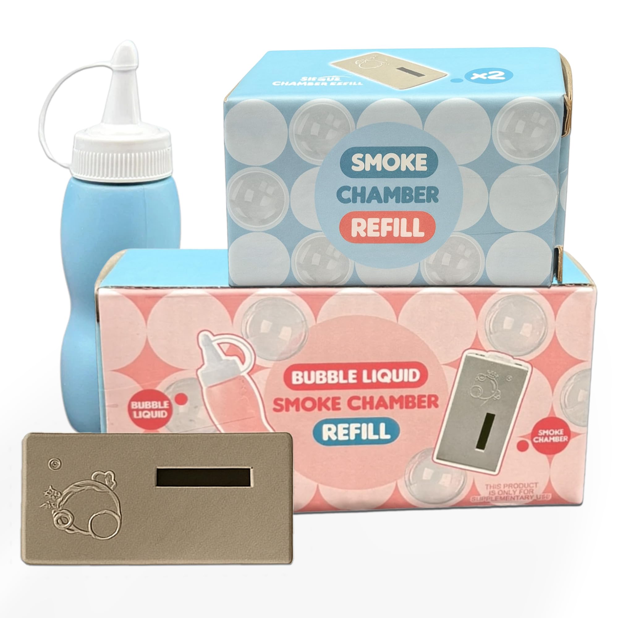 Bubble Machine Refill Solution & Smoke Pack – Extra Bubble Liquid Pack for Kids Magic Bubble Gun Wand, Long-Lasting Fog Bubbles for Parties, Birthdays & Outdoor Play