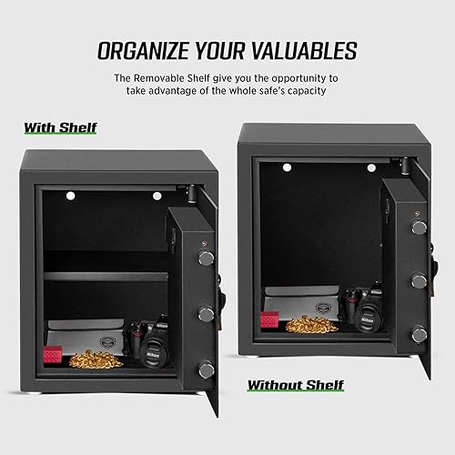 Miniatura 5 de Caja fuerte de seguridad para el hogar, caja fuerte, 1.3 unidades con teclado digital y llaves, caja fuerte para dinero en efectivo, hogar,