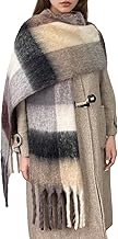 Winter Scarf for Women Tassel Shawls and Wraps Ladies Large Chunky Thick Fluffy Rainbow Blanket Scarves Birthday Gifts for Women