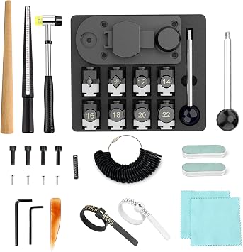 GAXPAK Ring Bender Tool, Spoon RingMaker Machine Jewelry Making Kit with Nylon Dies, Complete Ring Bending Tool Set Rings Measuring Kit Making Tool