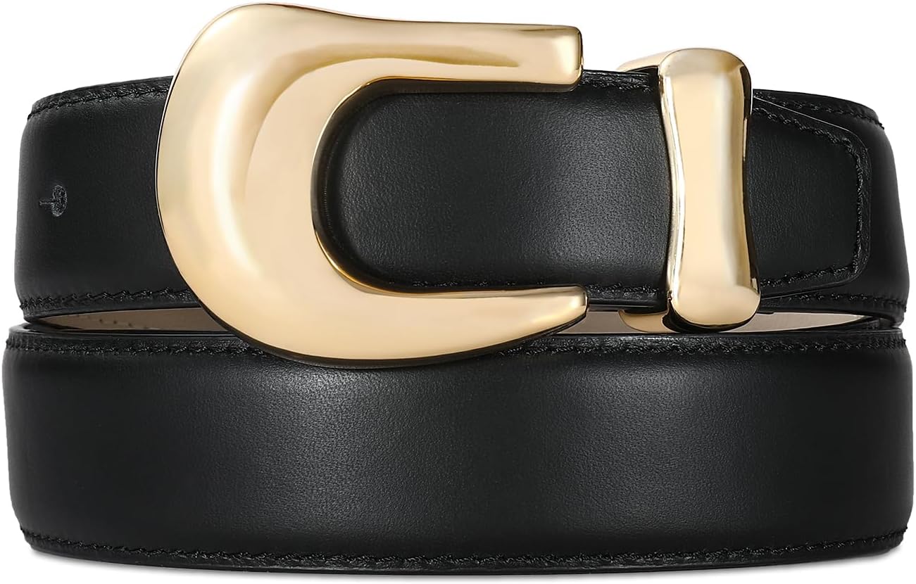 Genuine Leather Belt for Women Burgundy Leather With Gold Metal Buckle Luxury Casual Fashion Belts for Jeans Dresses