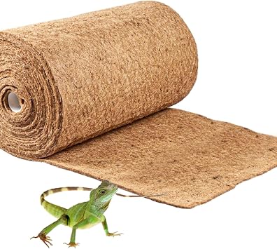 1 Pcs Reptile Carpet - 15.7" x 39.4" Natural Coconut Fiber Mat for Tortoise Bedding, Pet Terrarium Liner for Lizard, Turtle, Snake, Bearded Dragon, Gecko