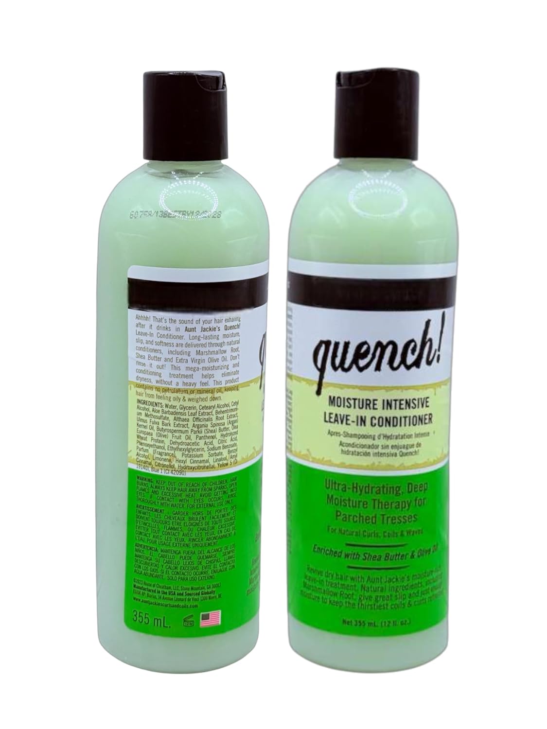 Shampoo Oh So Clean & Moisture Intensive Leave-In Conditioner Quench Set (12 oz Each) – Clarifying & Moisturizing Duo for Natural Curls, Coils & Waves – With Shea butter & Olive Oil