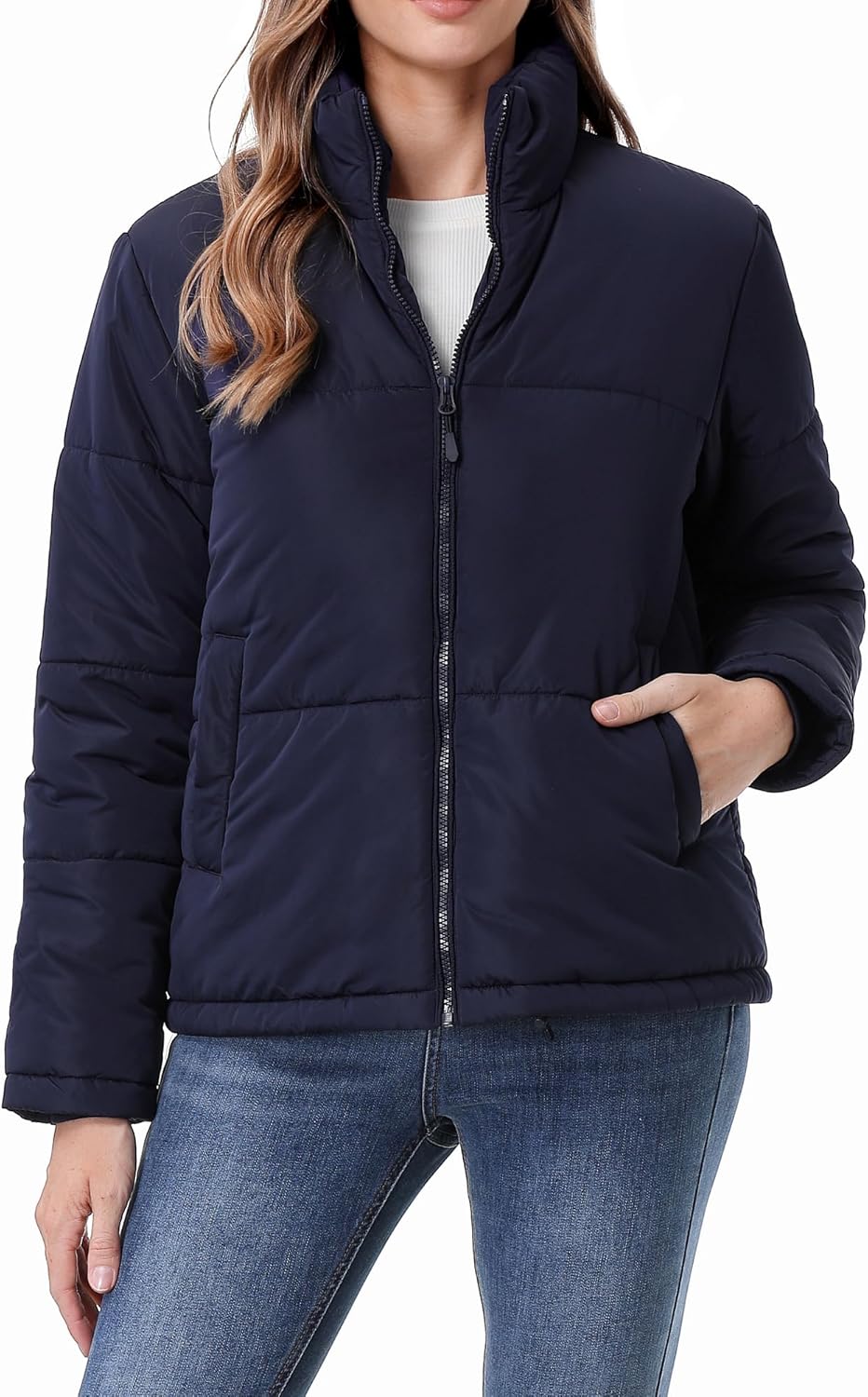Women's Warm Winter Coat Waterproof Puffer Jacket Full-Zip Lightweight Winter Jacket - Image 2