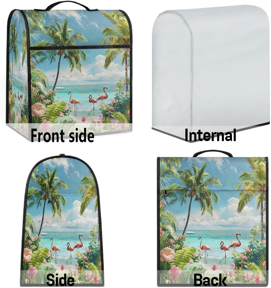 cfpolar Kitchen Aid Mixer Cover Compatible with 6-8 Quarts Summer Flamingo Flowers Stand Mixer Cover Kitchen Aid Mixers Accessories Appliance Organizer