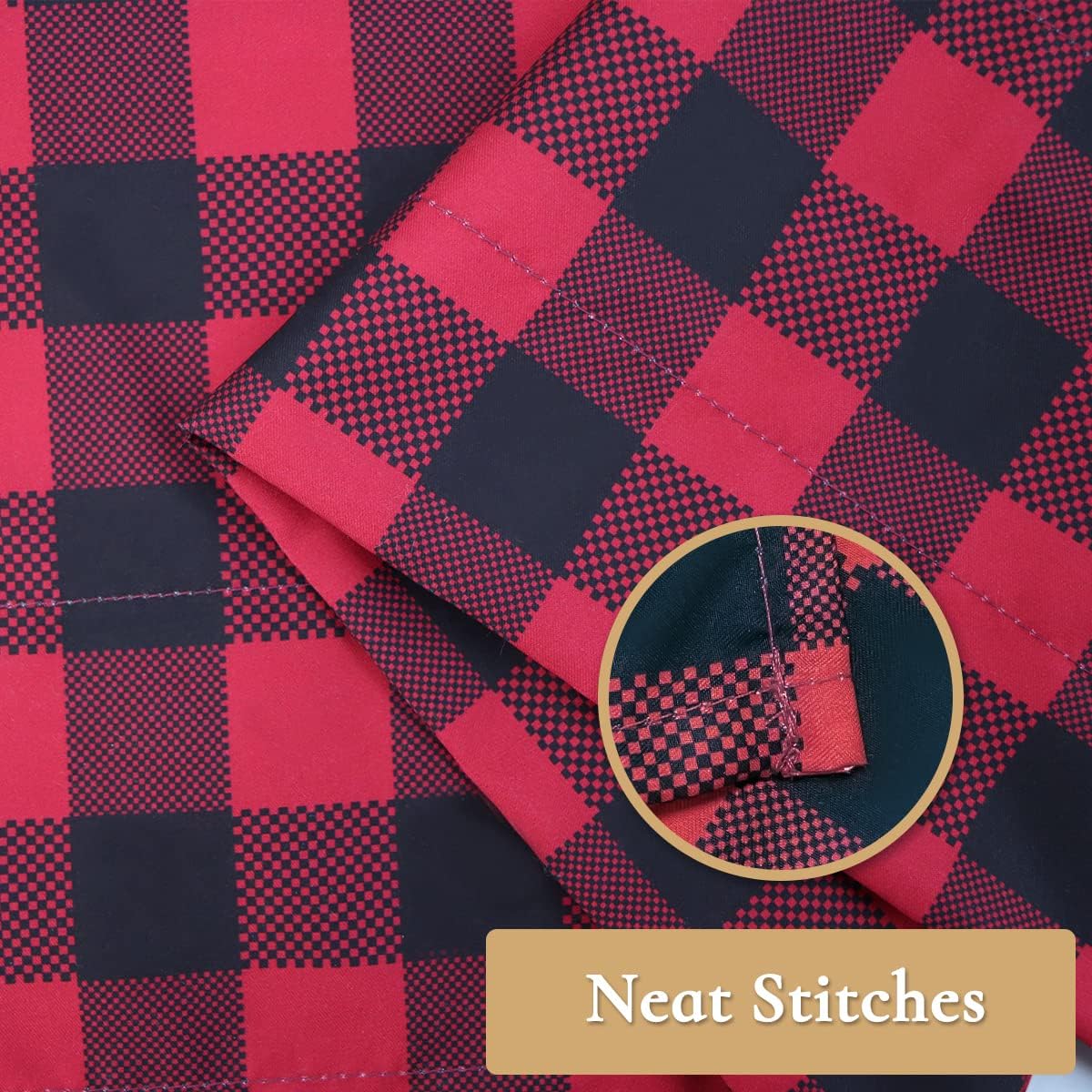 Refrze 2 Pack Buffalo Plaid Valances, Red Buffalo Plaid Curtains Gingham Curtains, Farmhouse Kitchen Curtains, 56" x 16"