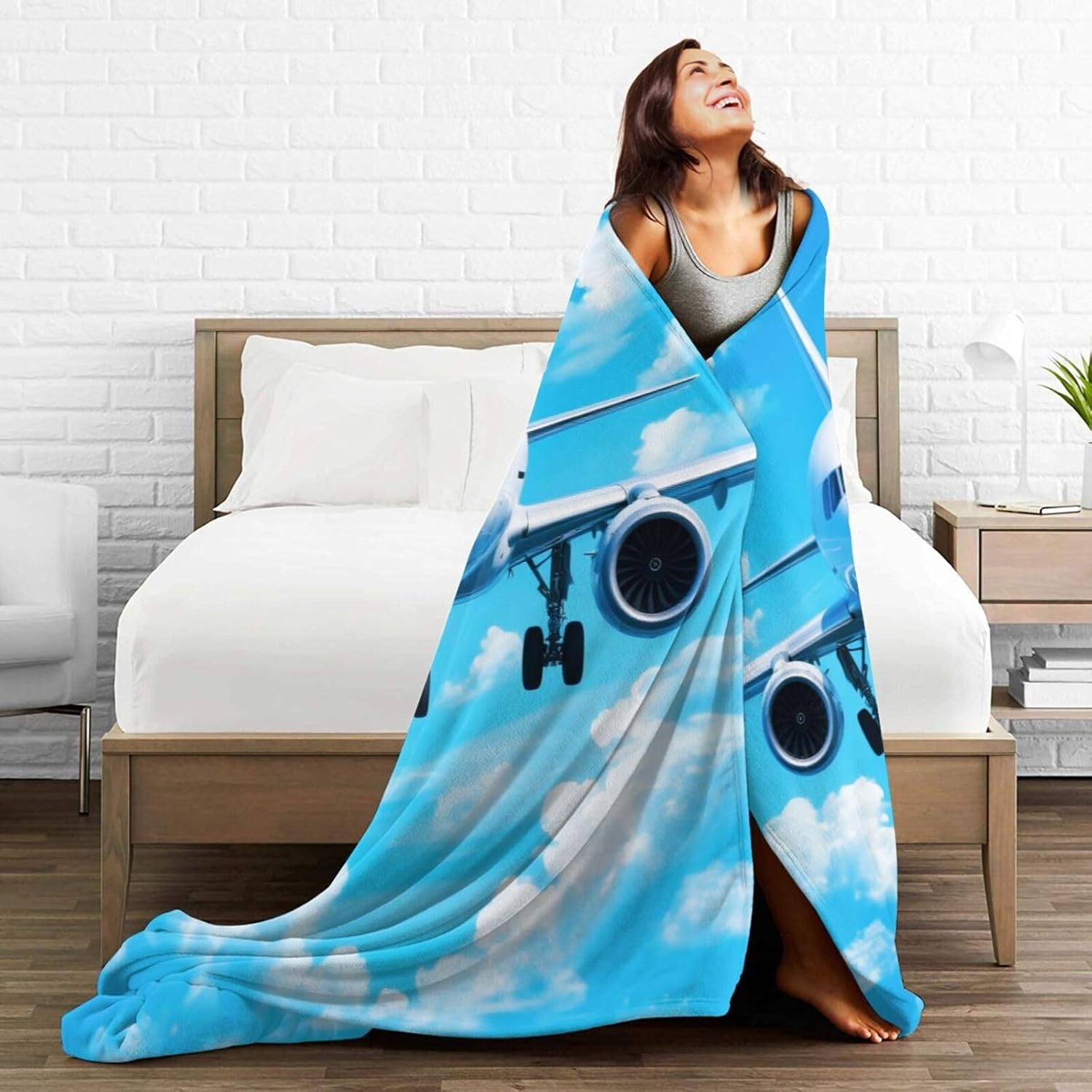 Airplane Blanket for Boys Pilot Plane Throw Blanket Aircraft Soft Cozy Fleece Fuzzy Stuff Plush Flannel Gifts for Girls Women Kids Adults 40''x50'' - Image 7