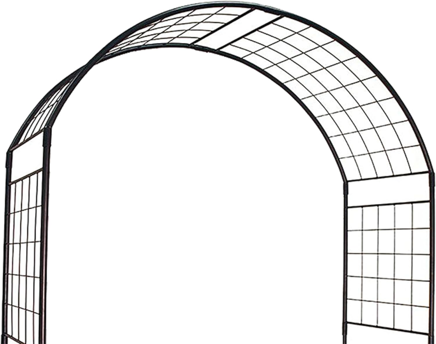 Achla Monet II Grand Arbor, 114" Garden Arch Trellis for Climbing Plants, Outdoor Wrought Iron Arbor for Roses & Vines, Durable Metal Arch Trellis with Stakes, Graphite Finish