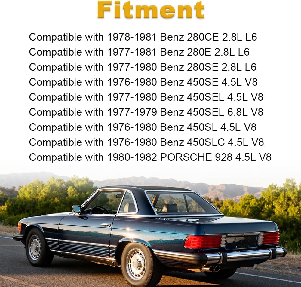 0280161007 Fuel Pressure Regulator Damper Compatible with 1976-1982 Benz 280E 280CE 280SE 450SL 450SLC 450SE 450SEL PORSCHE 928 Replacement for 92811023102 A0000780592