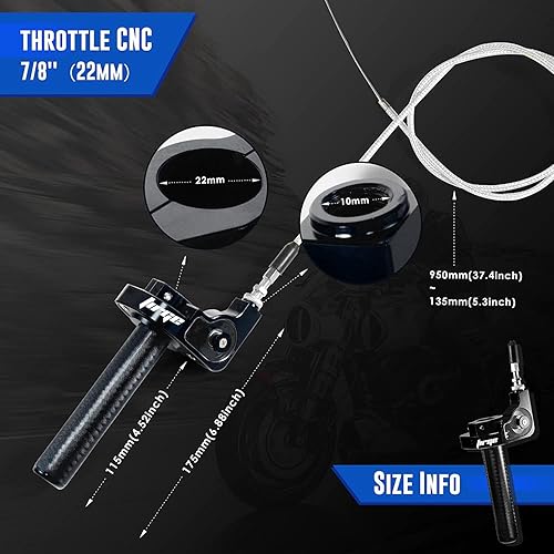 Miniatura 3 de Throttle Grip - Cable de acelerador de aluminio CNC de 0.866 pulgadas para CRF50 CRF70 70 110 70CC 110CC IRBIS 125 250 Accesorios para motocross