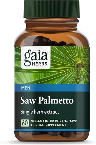 Gaia Herbs Saw Palmetto - Apoya la función saludable de la próstata para hombres - Contiene palma de sierra y lecitina de semillas de girasol para
