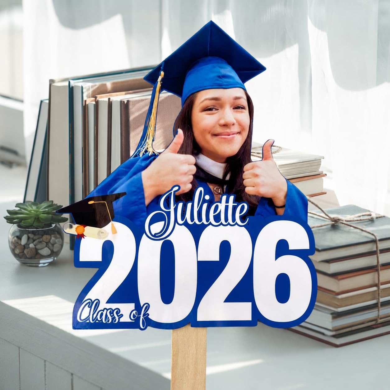 Grad Face Sign Amazon.com: Graduation Photo Head Fan – Class of 2026 Face on a Stick ...
