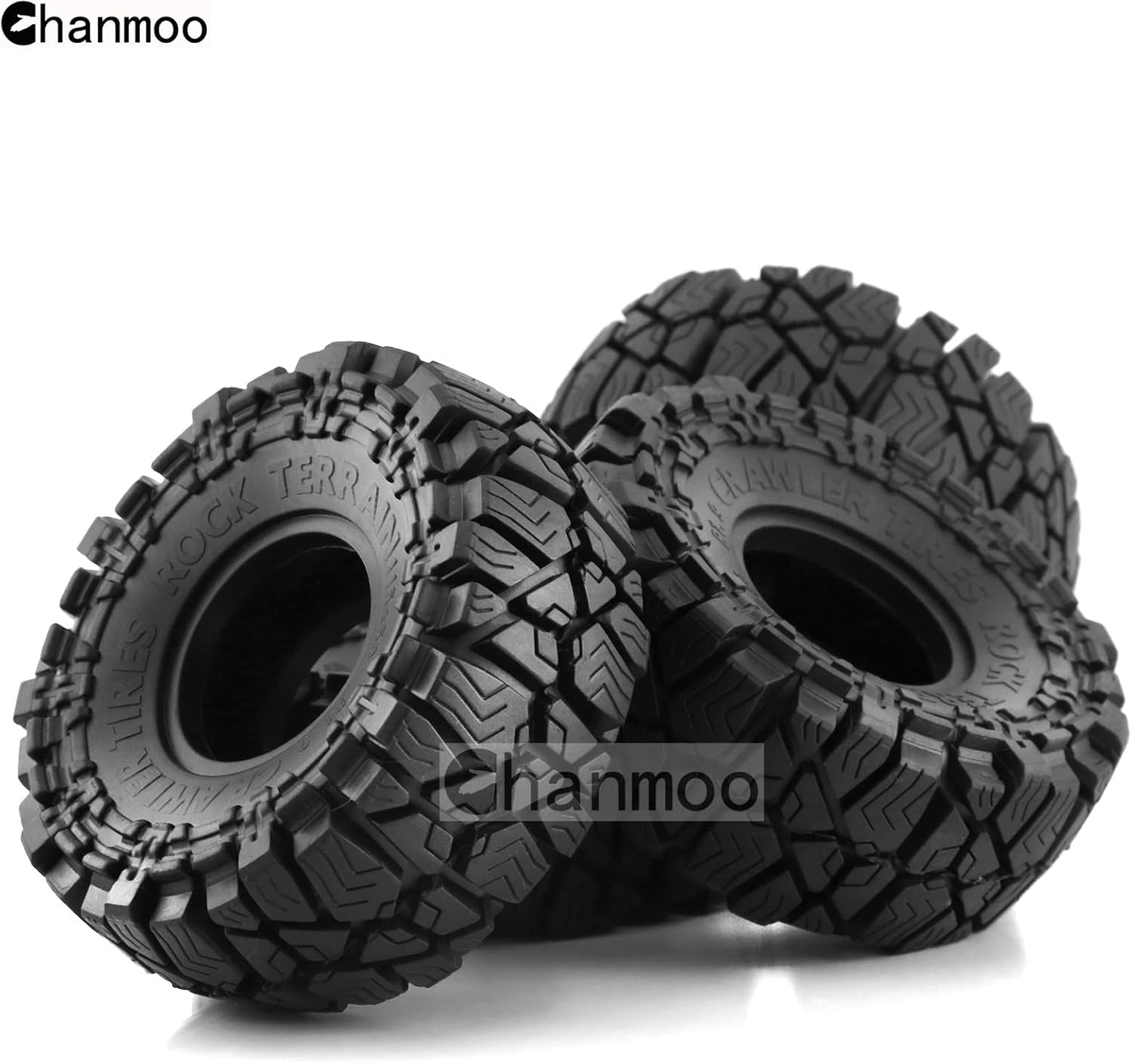 1.9 RC Crawler Tires OD 115mm 1/10 Soft Rubber Mud Grappler Wheels Tyres With Foam For 1/10 Scale Rock Crawler Car Traxxas TRX4 Axial SCX10 II RC4WD D90 TF2 Tamiya Gen8 1.9 Beadlock Rims 4PCS
